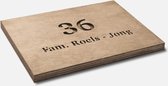 Houten Naambord 24x18 cm Walnoot – Naambord van hout voor buiten – Zelf ontwerpen – Verdiept gegraveerd – Modern Houten Naambordje Voordeur