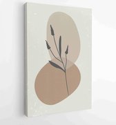 Earth tone boho gebladerte lijntekeningen tekenen met abstracte vorm. Abstract Plant Art-ontwerp voor print, omslag, behang, minimale en natuurlijke kunst aan de muur. 4 - Moderne schilderijen – Verticaal – 1834708726 - 40-30 Vertical