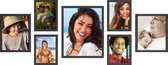 ACAZA 7 Fotolijsten voor Foto's van Formaten 28x35, 20x25, 15x20 - Set van 7 Fotokaders Fotowand in MDF - Fotolijst - Wissellijst - Zwart