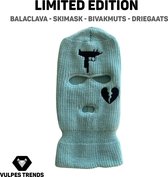 Vulpes Trends - Bivakmuts Driegaats met exclusieve print - Balaclava Drie Gaten - Facemask - Lichtblauw