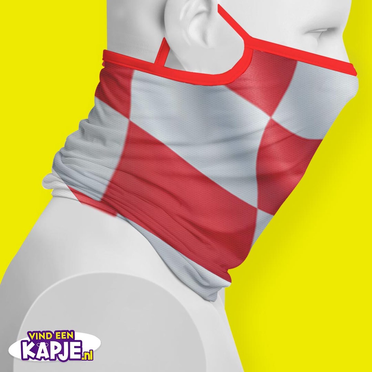 Flappy Facemask /LONG Brabant – Roodwit