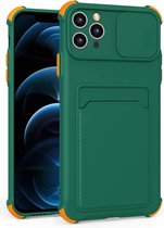 GSMNed – iPhone 12 Groen – hoogwaardig PU Case – iPhone 12 Groen – Card case – shockproof