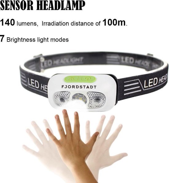 Hoofdlamp | LED | USB Oplaadbaar | Hardloop verlichting | Trail Running Light | Waterdicht | Campinglamp | Zaklamp | Hardloop lampjes - Fjordstadt