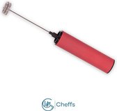 Cheffs® Elektrische melkopschuimer - 2 rotatie snelheden - USB oplaadbaar - Rood