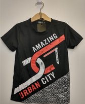 Jongens T-shirt Amazing New York Urban City zwart 134/140