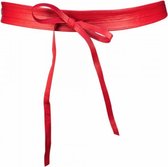 3,5 cm knoopriem rood - Joss Modeaccessoires - 100% leer - dames riem - rode riem