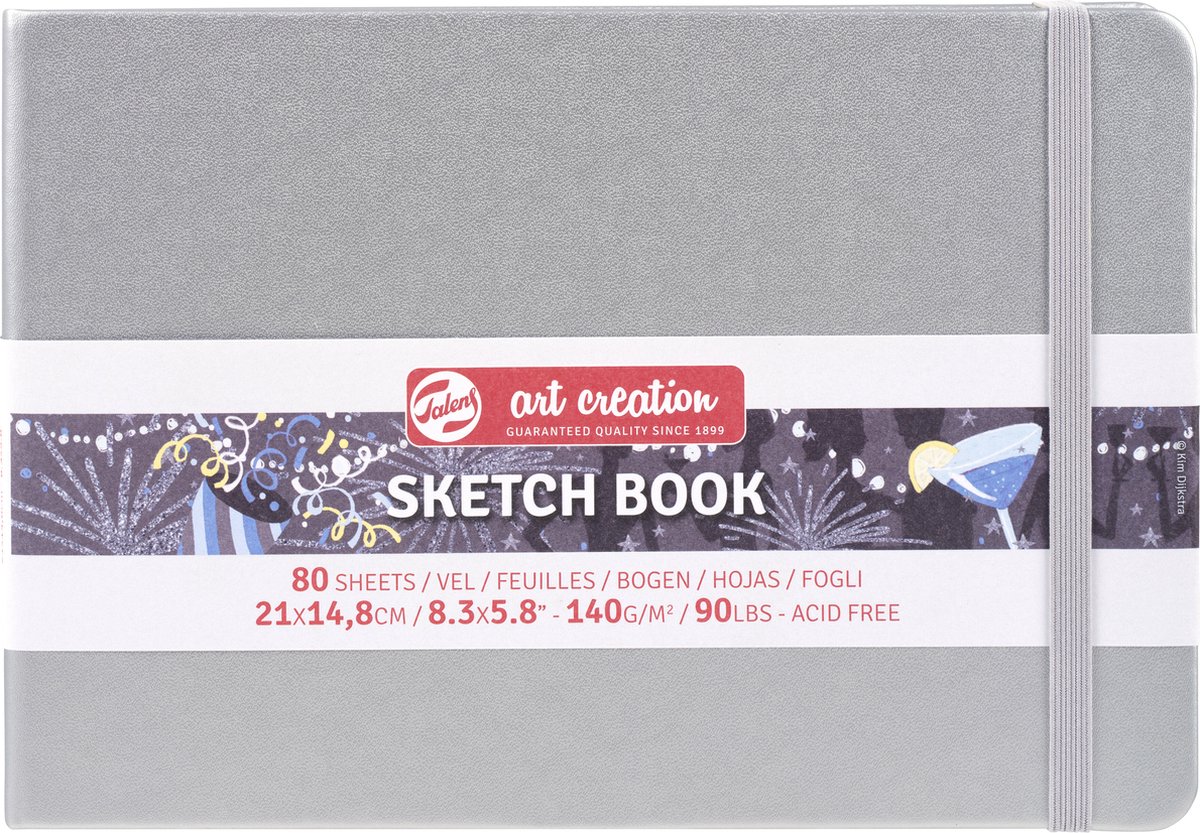 Talens Art Creation Schetsboek Blinkend Zilver 21 x 14.8 cm 140 g 80 Vellen