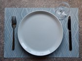 Placemats Kunststof - Tafelloper - Onderlegger - 8 Stuks - Hittebestendig - Makkelijk Afwasbaar - 30 x 45cm - Licht Blauw