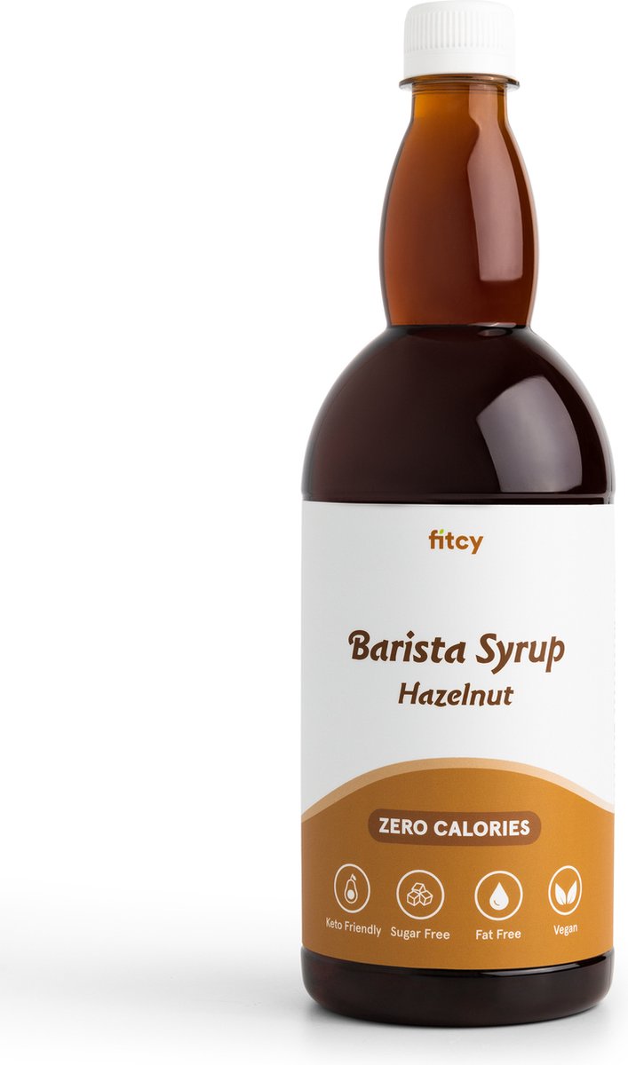 Goedkoopste Fitcy | Koffiesiroop | Hazelnoot | Barista Syrup | Zero | Vegan | Vetvrij | Suikervrij | Keto-vriendelijk | Koffie | Siroop | 1L