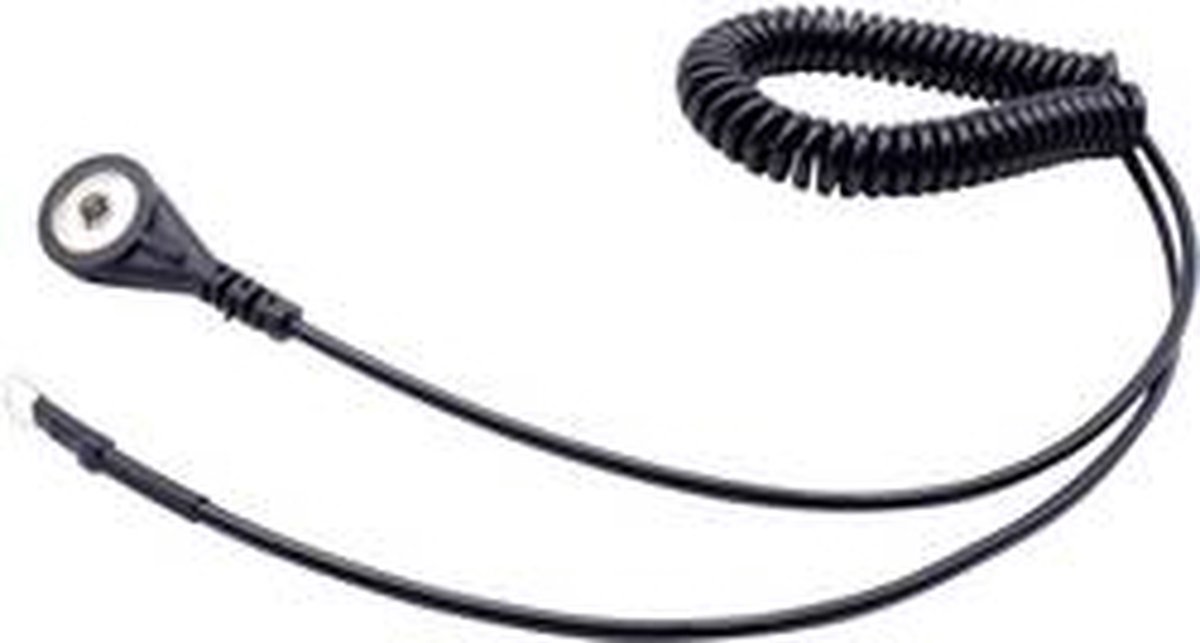 Quadrios ESD-aardingskabel 1.80 m Drukknop 4 mm, Ringkabelschoenaansluiting