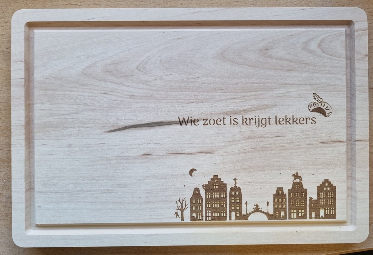 Sinterklaas serveerplank - Wie zoet is krijgt lekkers - borrelplank - 5 december