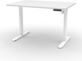 Wobblez Zit-Sta bureau | Elektrisch verstelbaar in hoogte 69-114cm | Wit tafelblad 120x80cm | Wit frame | Voorkom rugklachten door af te wisselen met zitten en staan