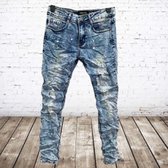 Blauwe jongens jeans met scheuren en spetters 96876 -s&C-110/116-spijkerbroek jongens