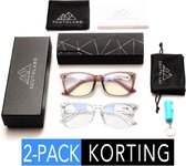 Southland Computerbril 2 Pack – Sterkte +1,5 – Blauw Licht Bril – Blauw Licht Filter Bril – Blue Light Glasses – Beeldschermbril – Blue Light Filter Bril