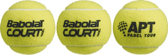 Babolat Court X3 - padel ballen - Padel - 3 Ballen - Geel