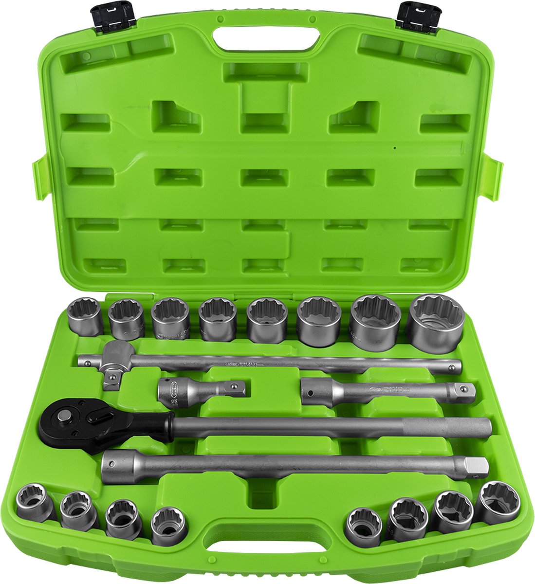 JBM TOOLS | SET VAN KOPPEN MET DIEPE 3/4", 21 DELIG, 12-KANTEN
