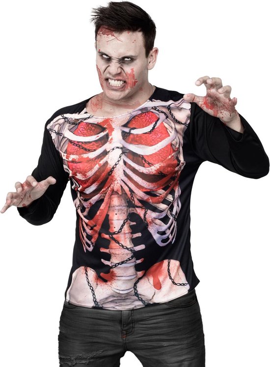 Vegaoo - Zombie skelet t-shirt voor volwassenen