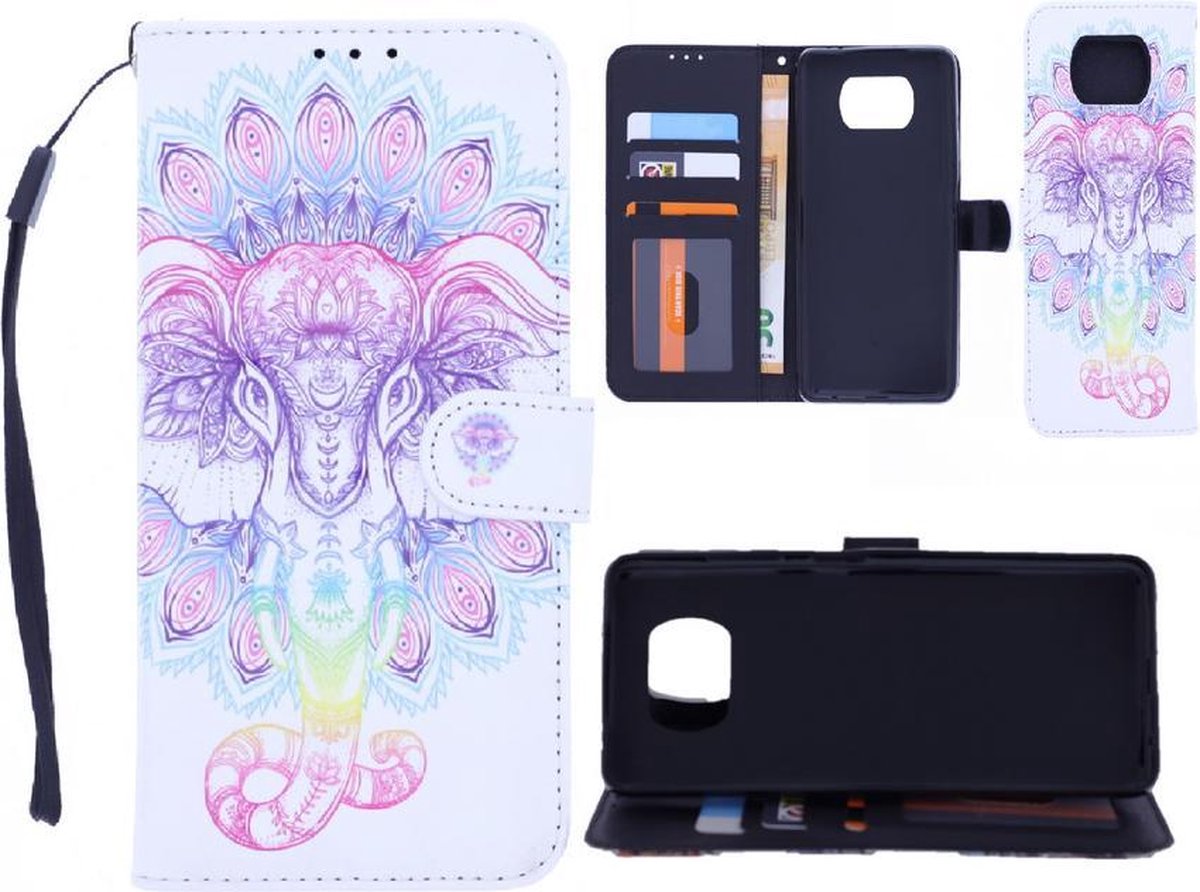 Bookcase Geschikt voor: Nokia 1.4 hoesje met print - Elephant 3D