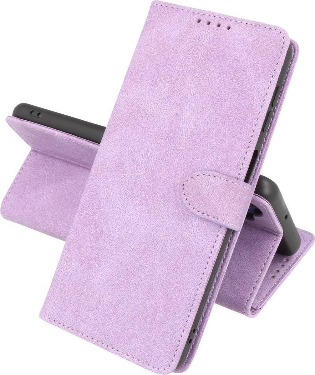 Hoesje Geschikt voor iPhone 13 Pro Max - Hoesje Book Case Telefoonhoesje - Paars