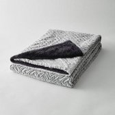 Plaids Cocooning - fleece deken - plaid - Anthracite Géométrie - Superzachte fleece - 200 cm X 150 cm - Manon's Collections