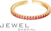 Pink Love Ring | Ring Goud | Ring Roze | One Size Ring | Ring Verstelbaar | Sieraden Dames | Cadeau Vriendin | Liefdes Ring Cadeau | Ring Oorbel Armband Ketting Earcuff | Valentijn