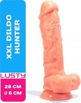 Lusty XXL Dildo Hunter - 28 x 6 cm - Natuurlijke Realistische Dildo met Zuignap - Seksspeeltjes - Sex Toys - Anaal Dildo