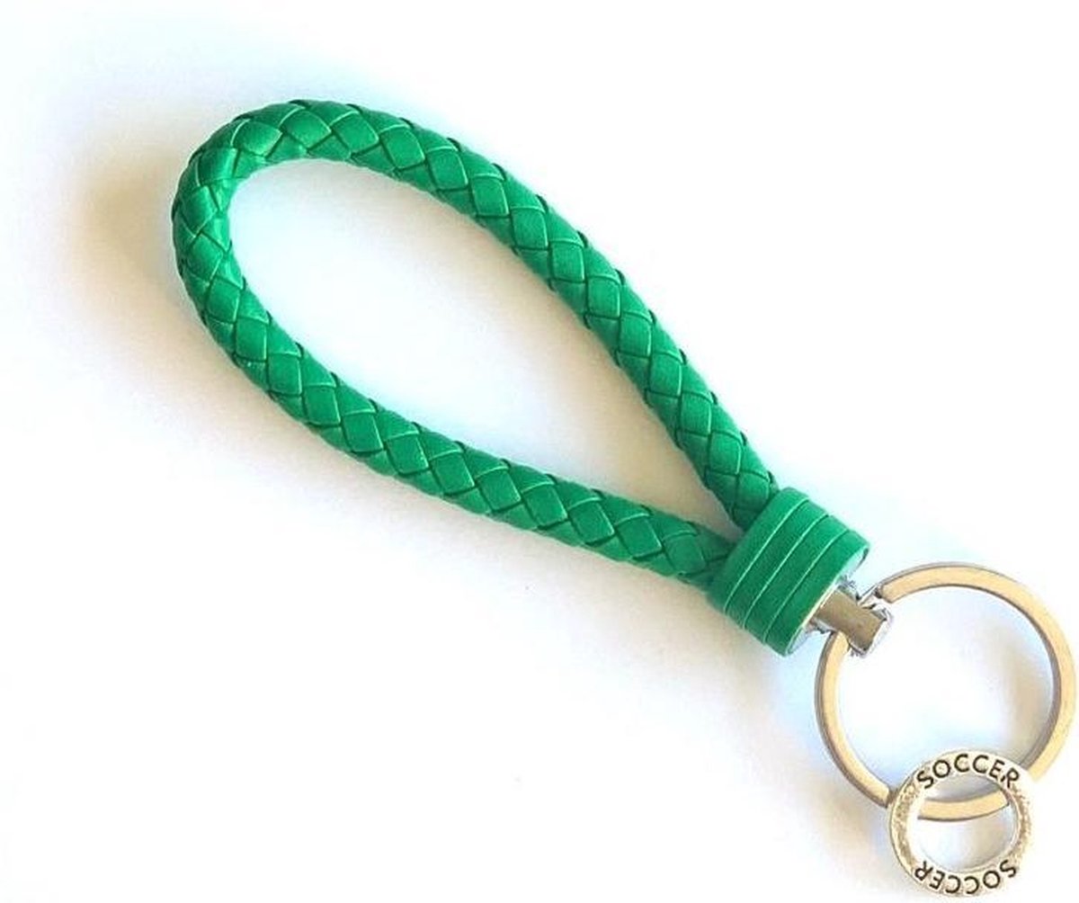 Sleutelhanger - Groen - Voetbal - Soccer - Sport - Hanger - Leer - Kleur - Sportsieraad - Sieraad - Sportsieraden - Sieraden - Team - Teamkado