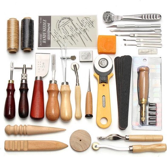 Kit Outils de bricolage en cuir professionnel Coudre à la main poinçon de  sculpture... | bol