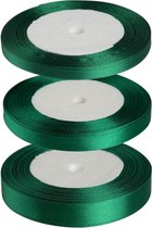 3 rollen satijn lint donker groen 6 mm x 25 m - lint - satijn - hobby - diy - naaien - donker groen