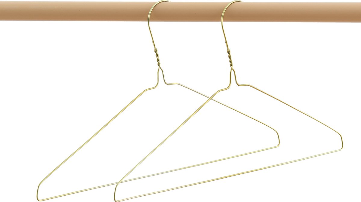 ACAZA Set van 60 goud-groene Kledinghangers, Fijne Dunne Kapstokken, Luxe Metalen Hangers voor Dames/Heren/Volwassenen, Metaal, Goud - Groen