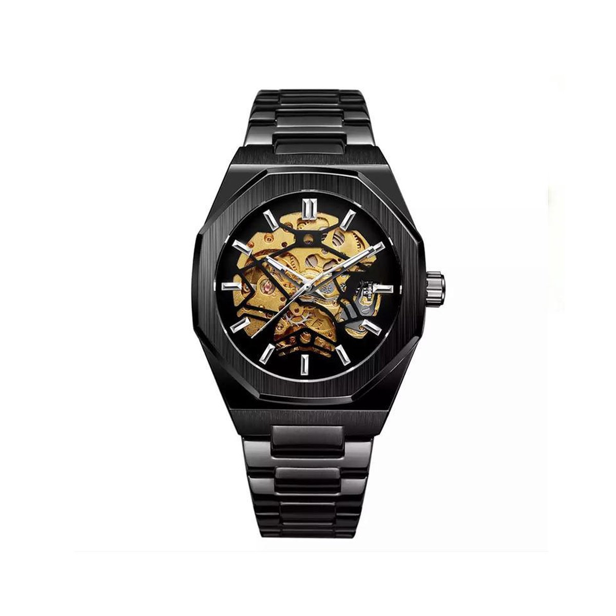 Skeleton Horloge Zwart | Waterafstotend | Cadeau Giftbox | Zwart | Automatic Horloges | Automatisch Watchwinder | Skeleton Horloges Unisex Skeleton Herenhorloge Jongens Heren | Vaderdag | Vaderdag Cadeau