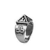 Ring pyramid | zilver | ring met motief | Dames ring | Heren ring | 18 mm