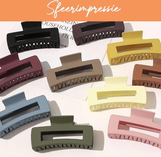 Haarclips Premium - 10 Stuks - Haarklem - Haarklemmen Dames - Bananenklem - Haarspeld - Haarklauw - Haarklem Groot - Haarclip - Haarclip Groot - Haarspelden Dames - Kerst Cadeau - Black Friday 2023 - Sinterklaas Cadeautjes - Deals