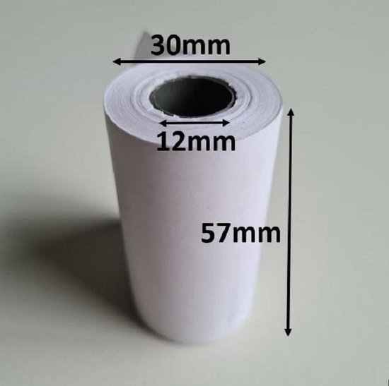 Bonstore 10770000 Thermorollen, BPA-vrij, 57 mm x 14 m x 12 mm, diameter rol 35 mm, 50 stuks