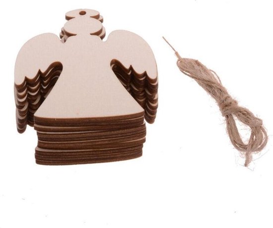 Twee Houten Engelen Die In Een Kerstmistak Hangen Die Met I Wordt Verfraaid Image102823067