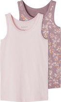 NAME IT NMFTANK TOP 2P ELDERBERRY FLOWER Meisjes Onderhemd - Maat 104