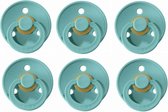 BIBS fopspenen set van 6 | TURQUOISE | Maat1 - T1 Leeftijd: 0-6 maanden | blauw | spenen | speen | newborn | pacifier