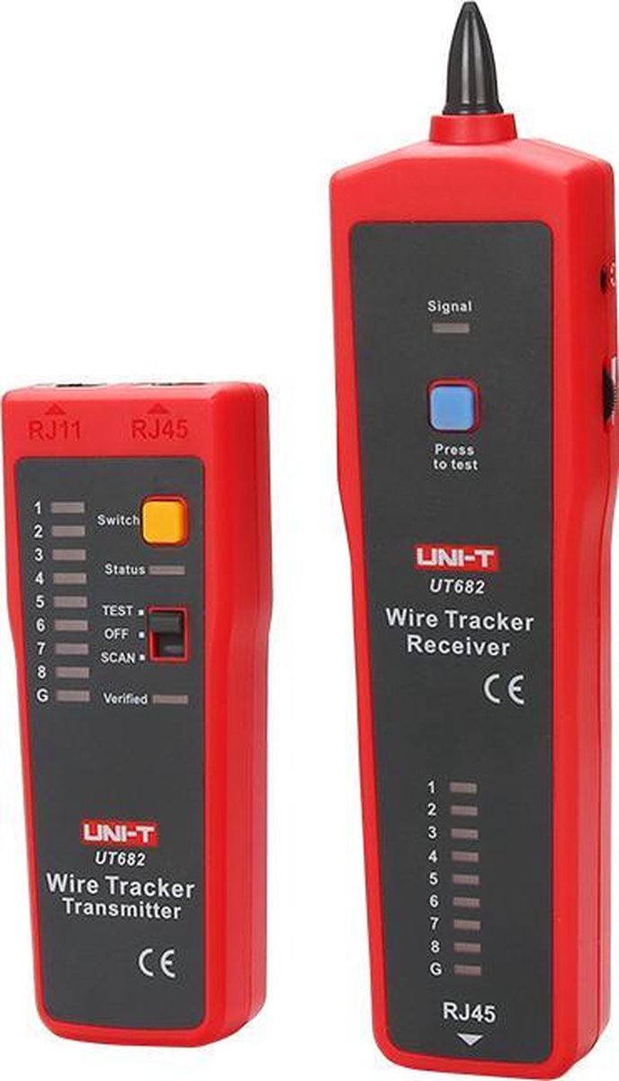 UNI-T UT682 kabelzoeker en kabeltester voor netwerkkabel, coax, telefoonkabel en voedingskabels door de isolatie