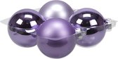 4x stuks kerstversiering kerstballen amethyst paars van glas - 10 cm - mat/glans - Kerstboomversiering