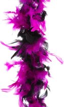 Carnaval verkleed veren Boa kleur zwart/roze mix 2 meter - Verkleedkleding accessoire
