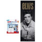 Muziek kalender 2022 Elvis Presley 15 x 42 cm incl. 2 zelfklevende ophanghaken - Maandkalenders/jaarkalenders - Wandkalenders