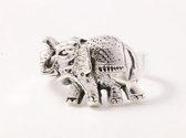 Zilveren ring met olifant - maat 18