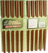 EETSTOKJESSET BRUIN HOUT 25CM / 10 PAAR