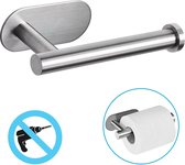 Sanics WC Rolhouder Zonder Boren - Toiletrolhouder Zelfklevend - Closetrolhouder Zilver/RVS