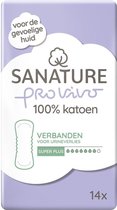 Sanature Pro Vivo 100% Katoenen Incontinentieverband Super Plus 10 x 14 stuks