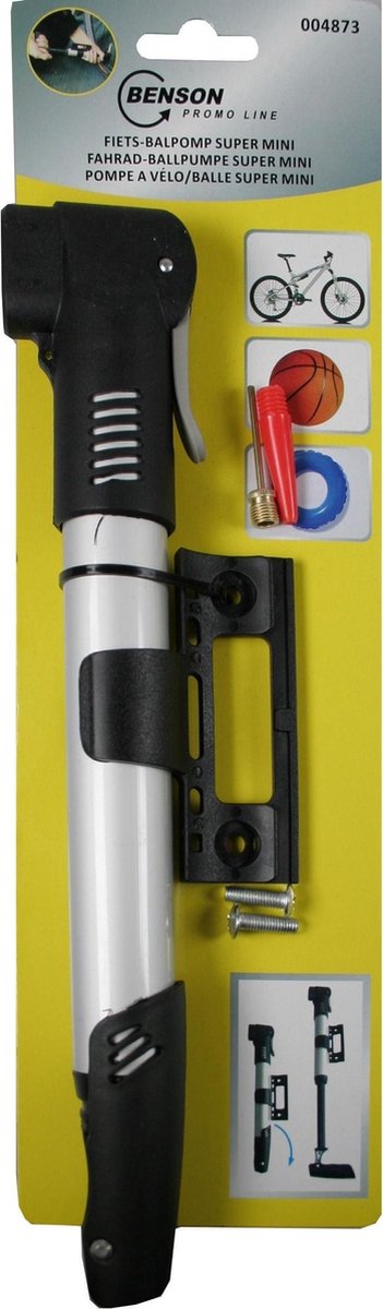 Benson Compacte fietspomp - universele steun - lichtgewicht - grijs/zwart van Benson — afbeelding 4