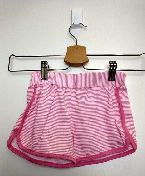 Meisjes korte broek Happy roze wit Maat 134/140