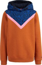 WE Fashion Meisjes sweater met colourblock en capuchon