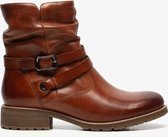 Hush Puppies gevoerde leren dames enkellaarsjes - Cognac - Maat 40 - Echt leer