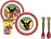 Bing servies 5-delig - Bord - Beker - Kom - Lepel - Vork - Ontbijtset